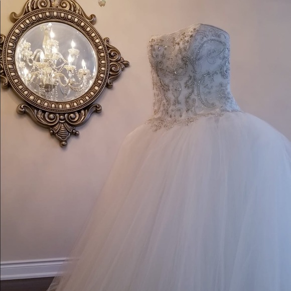 Luxury Pearl Beaded Wedding Dress - Picture 2 of 8
